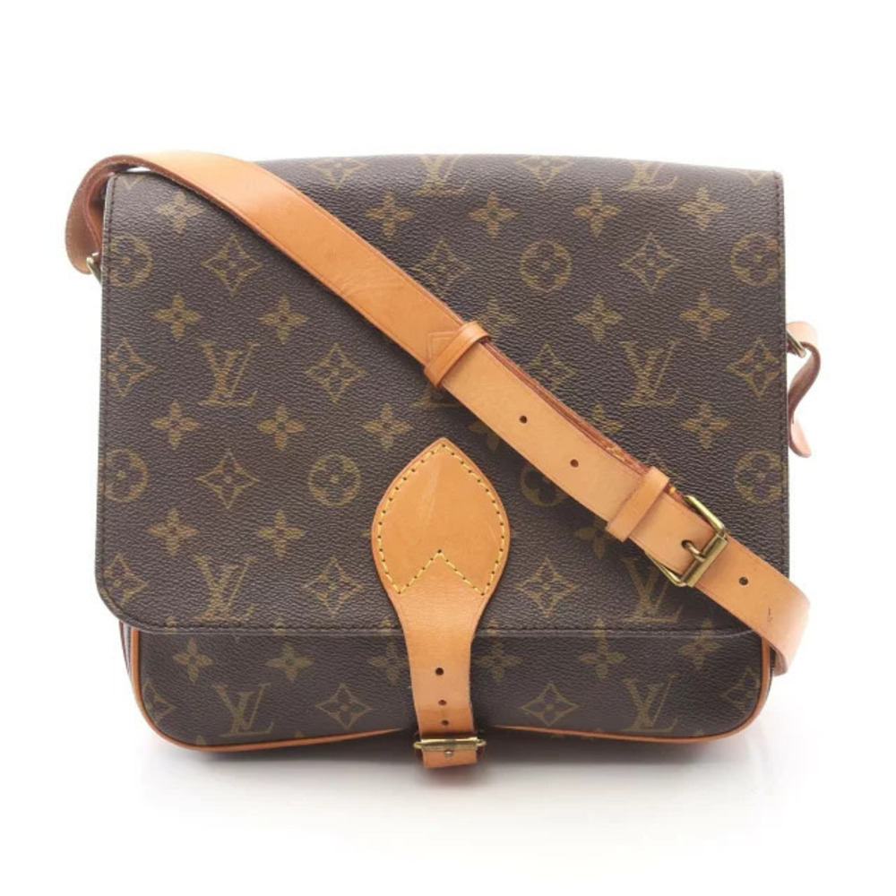 Louis Vuitton Cartouchiere Shoulder Bag Canvas Leather Monogram Brown